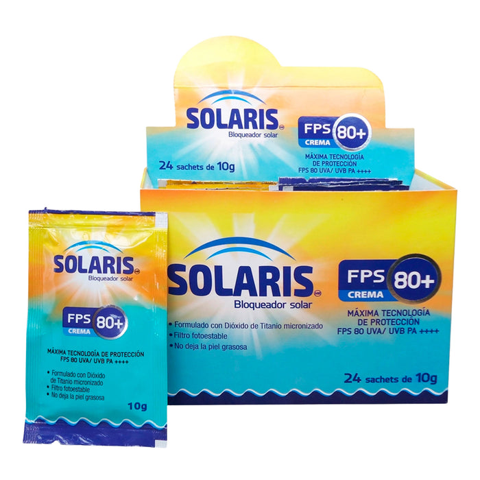 Solaris Bloqueador Solar Fps 80+ Crema X Sobre