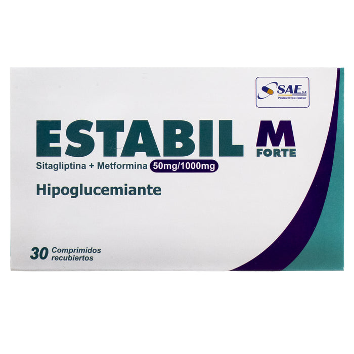 Estabil M Forte Sitagliptina 50Mg Y Metformina Clorhidrato 1000Mg X Tableta