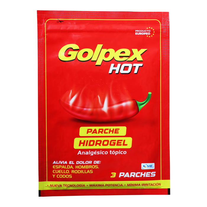 Parche Hidrogel Golpex Hot Sobre X 3 Unidades