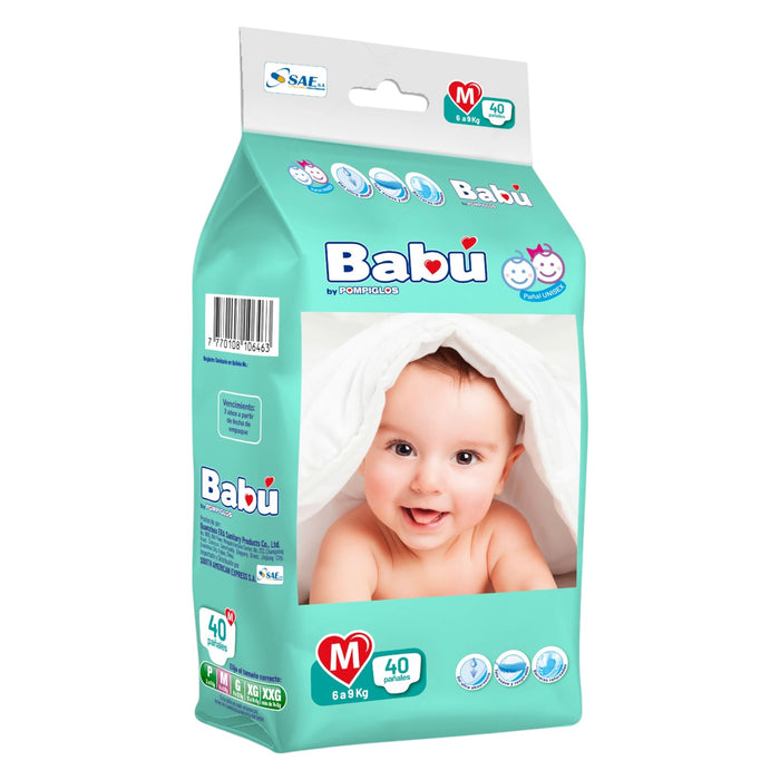 Pañal Babu By Pompiglos Talla M X 40 Unidades