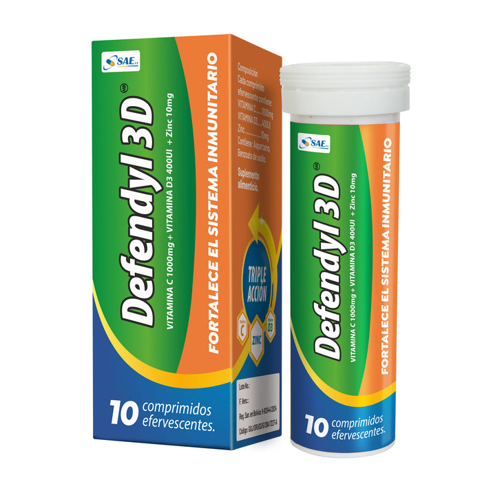 Defendyl 3D X 10 Comprimidos Efervescentes