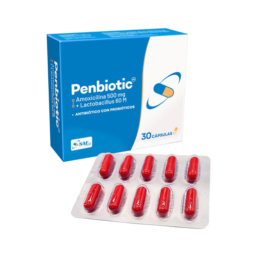 Penbiotic Amoxicilina 500Mg/Lactobacillus 60 M X Cápsula