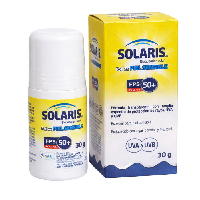 Bloqueador Solar Solaris Spf50+ Roll On Piel Sensible X 30G