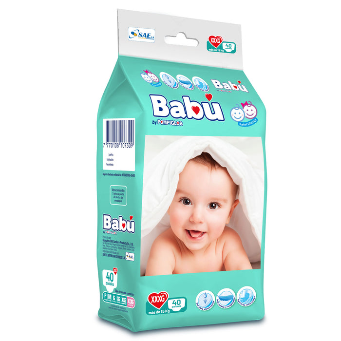 Pañales Babu By Pompiglos Xxxg X 40 Unidades