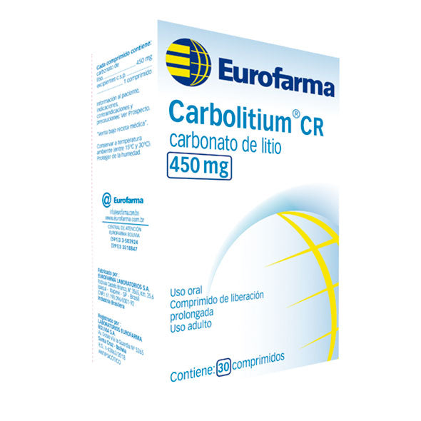 Carbolitium Cr 450Mg Carbonato De Litio X Tableta