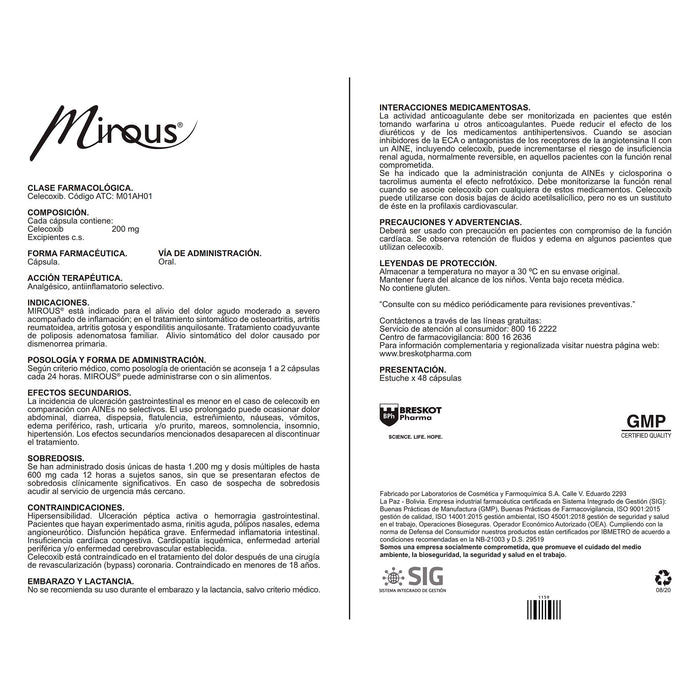 Mirous Celecoxib 200Mg X Capsula