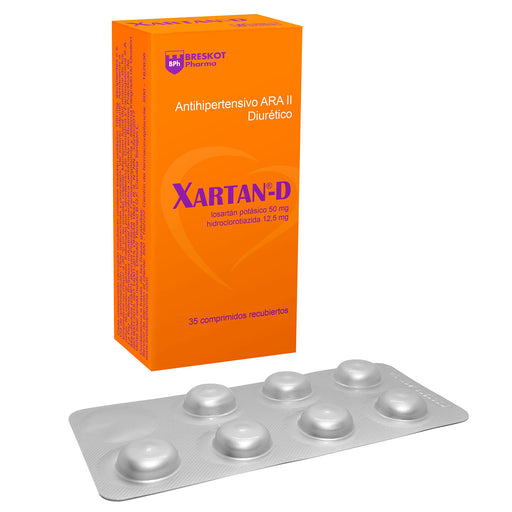 Xartan D 50Mg Losartan Y 12.5Mg Hidroclorotiazida X Tableta