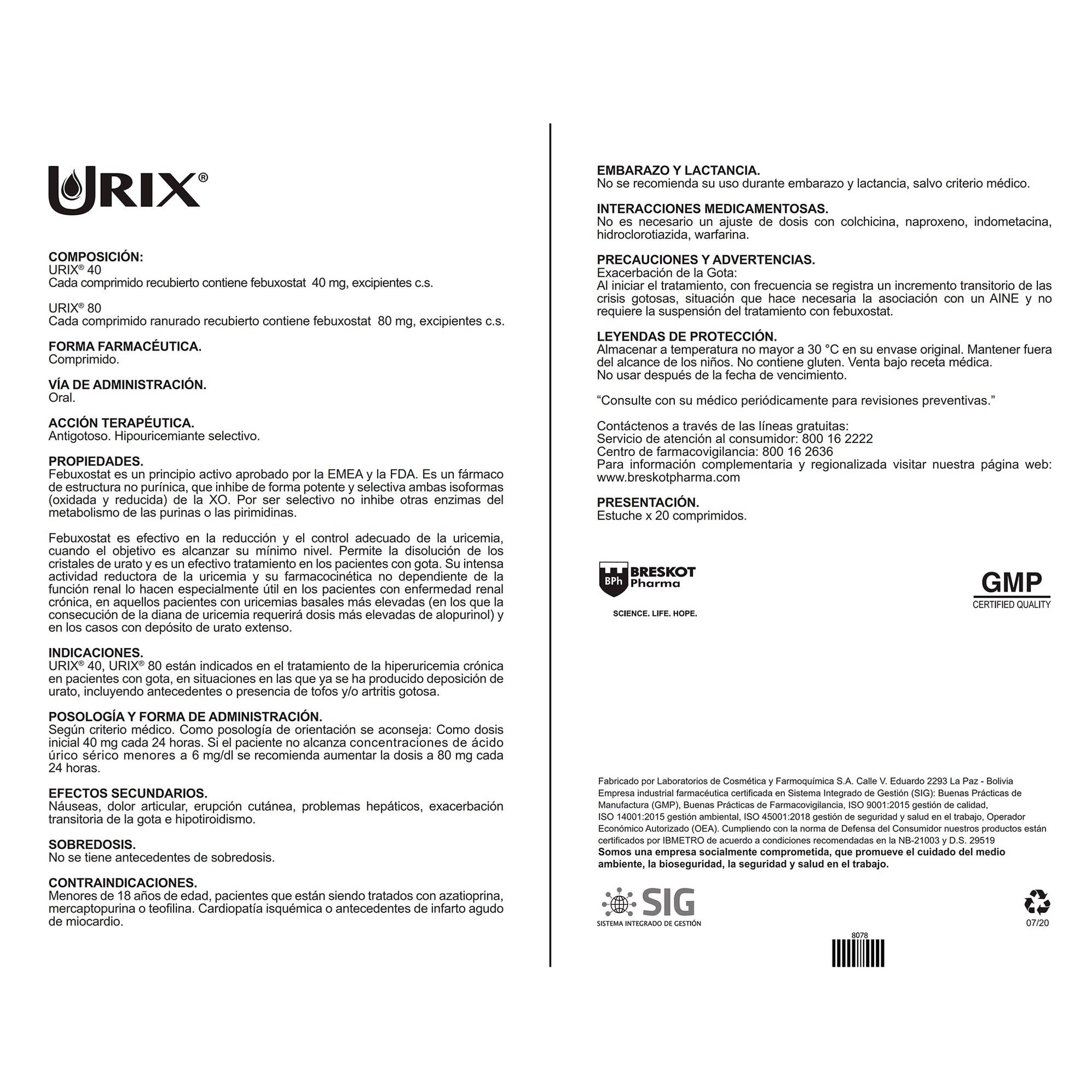 Urix 80Mg Febuxostat X Tableta— Farmacorp