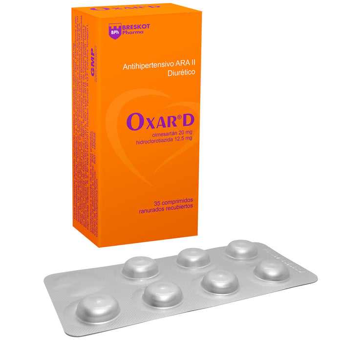 Oxar D Olmesartan Medoxomilo 20Mg Y Hidroclorotiazida 12.5Mg X Tableta