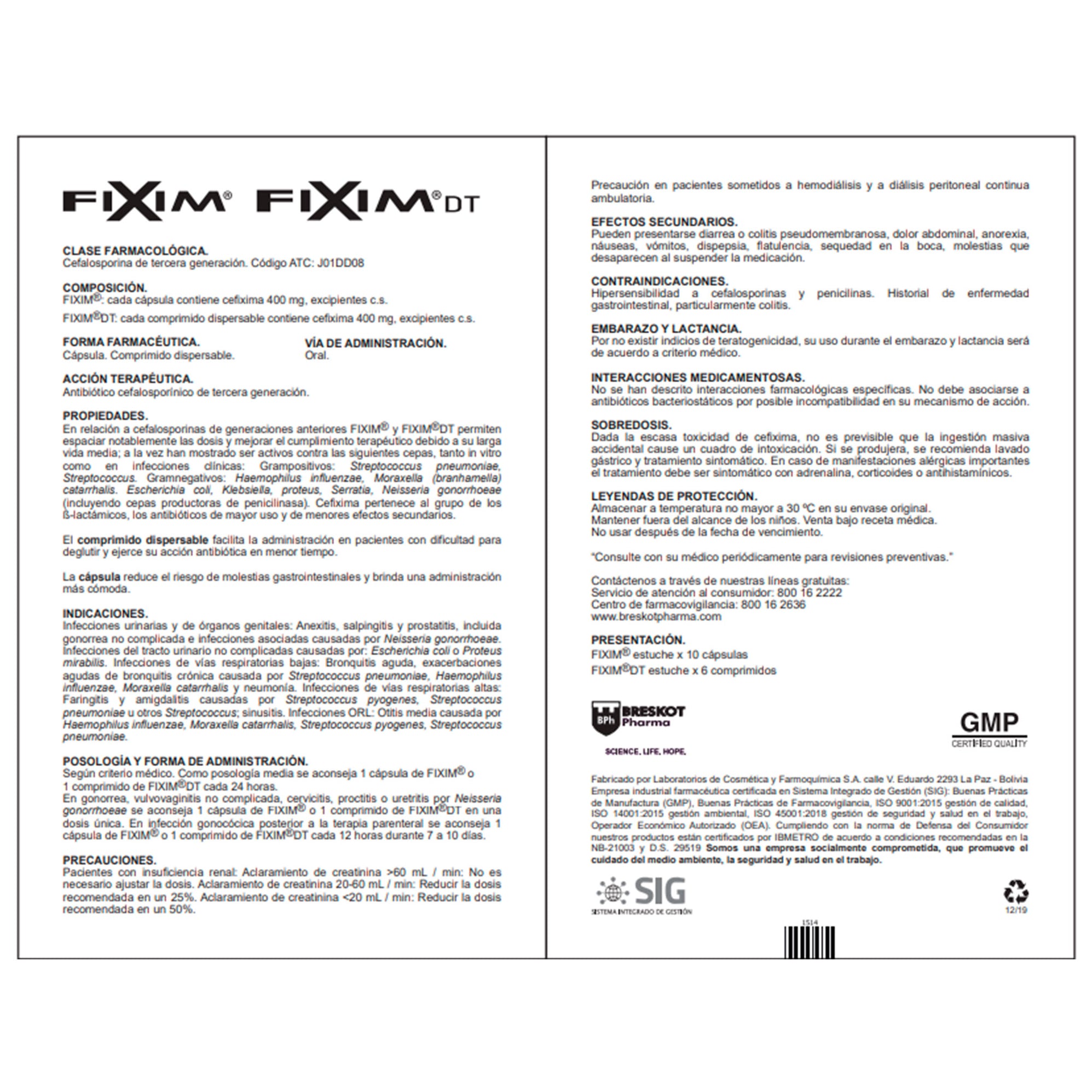Fixim 400Mg Cefixima X Capsula— Farmacorp