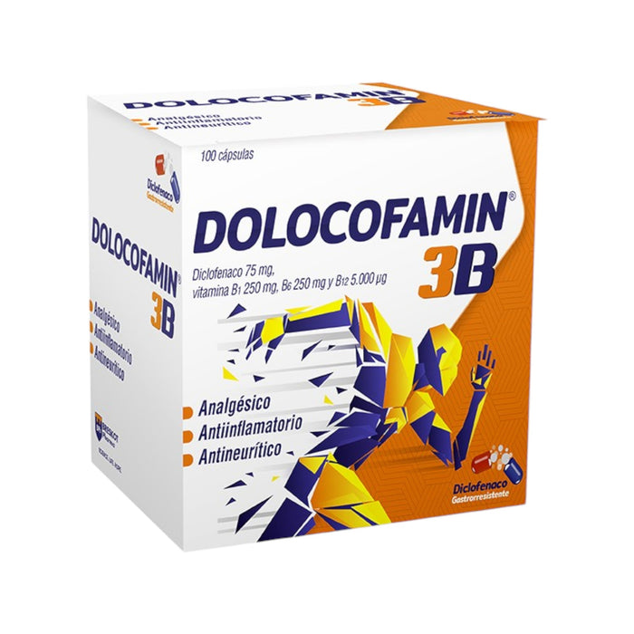 Dolocofamin 3B Diclofenaco Vitamina B1 B6 B12 X Cápsulas