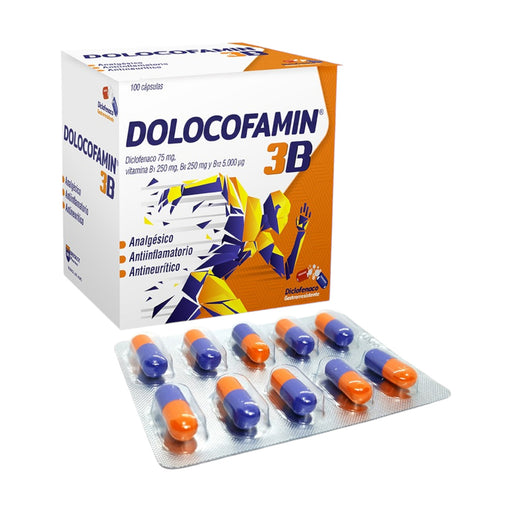 Dolocofamin 3B Diclofenaco/Vitamina B1 B6 B12 X Cápsula