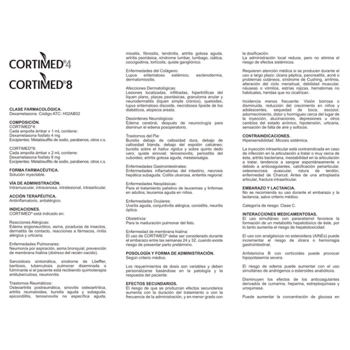 Cortimed Dexametasona 4Mg Y 2Ml X Ampolla