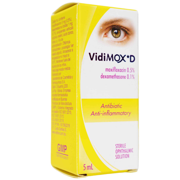 Vidimox D Colirio Moxifloxacino Dexametasona X 5Ml