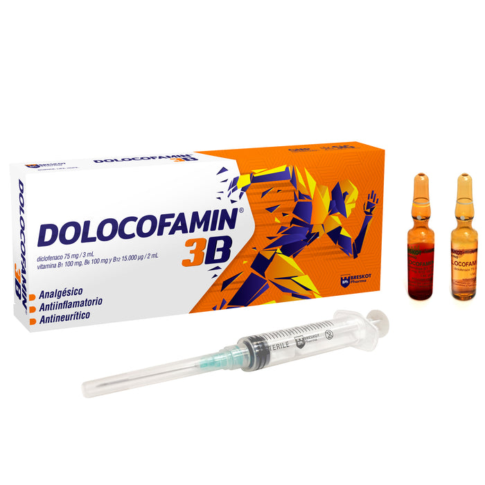 Dolocofamin 3B Im Diclofenaco Vitamina B1 B6 B12 X 2 Ampollas