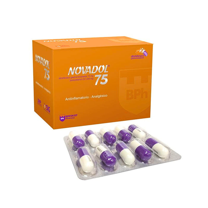 Novadol Diclofenaco / Paracetamol 75 / 500 Mg X Cápsula— Farmacorp