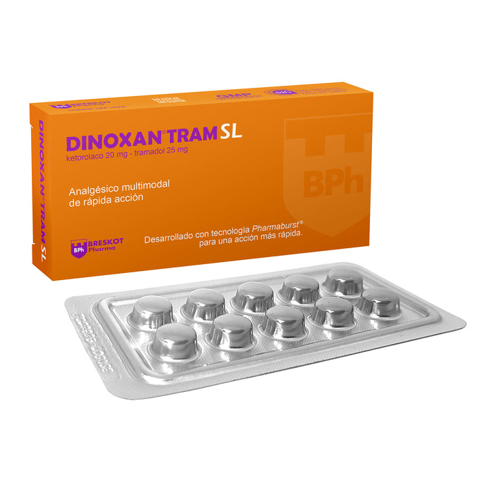 Dinoxan Tram Sl Ketorolaco Tramadol Sublingual X Comprimido