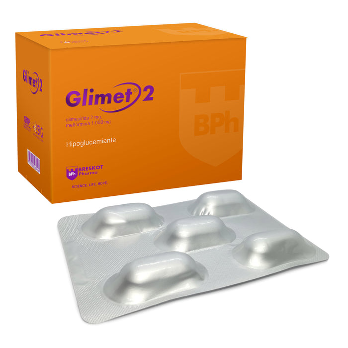 Glimet 2 1000Mg Glimepirida Metformina X Comprimido