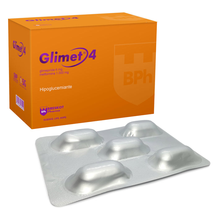 Glimet 4 1000Mg Glimepirida Metformina X Comprimido