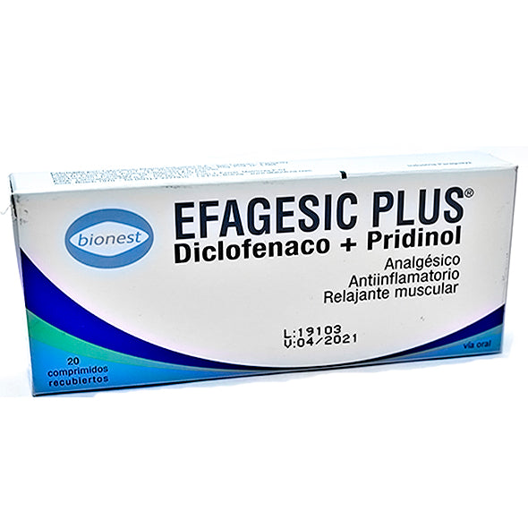 Efagesic Plus Diclofenaco Potasico 50Mg Y Pridinol Mesilato 4Mg X Tableta