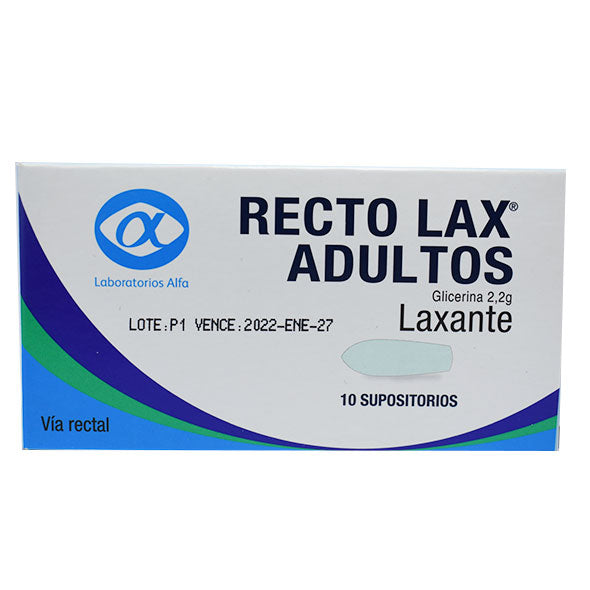 Recto Lax Adulto 2.2G Glicerina X Supositorio