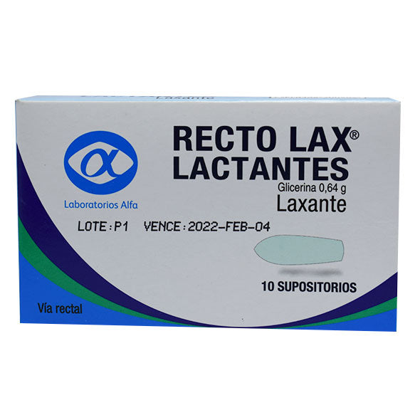 Recto Lax Lactante 0.64G Glicerina X Supositorio