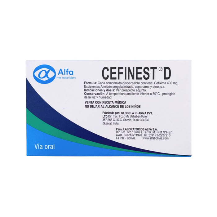Cefinest D Cefixima 400Mg X Comprimido Dispersable