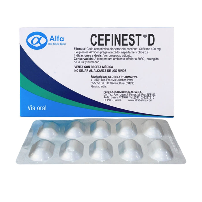 Cefinest D Cefixima 400Mg X Comprimido Dispersable