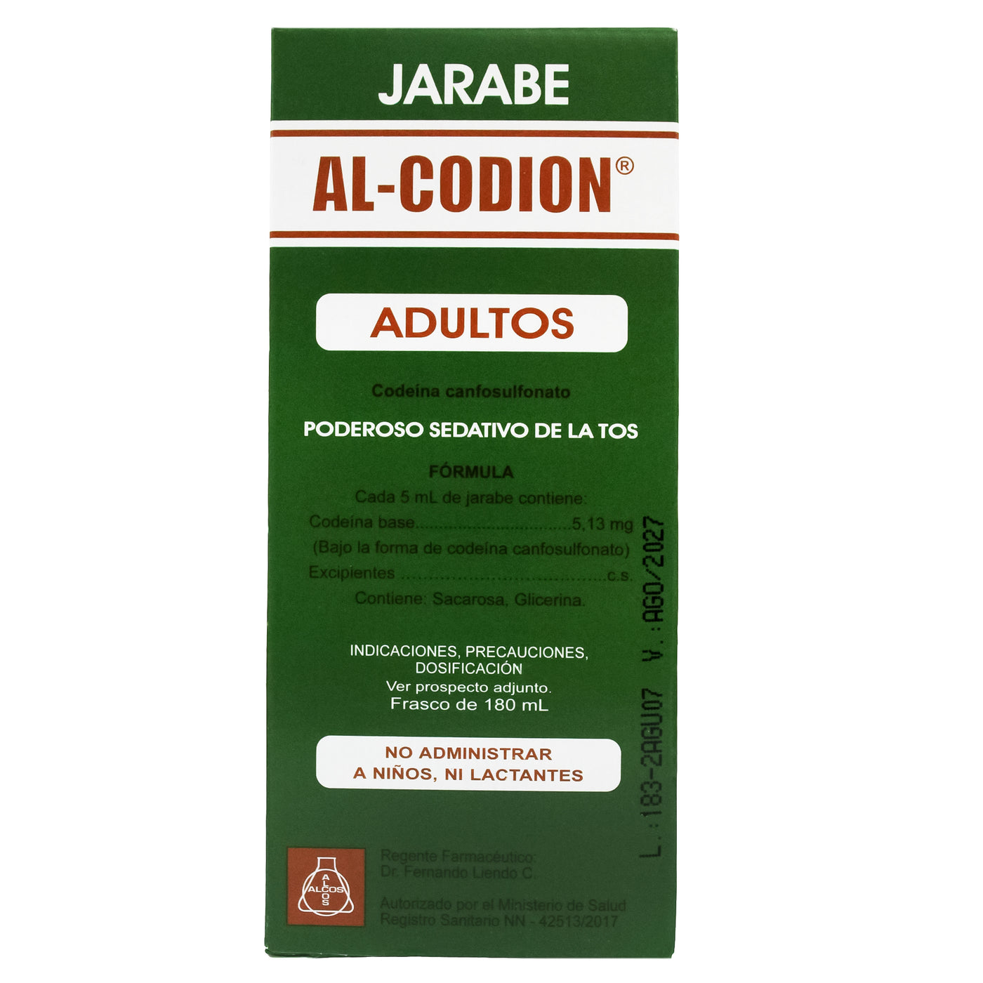 Al Codion Adultos 5.13Mg 5Ml Jbe X 180Ml Codeina— Farmacorp