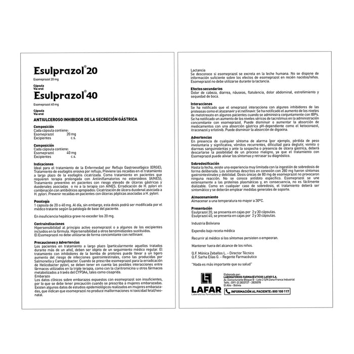 Esolprazol 20 Esomeprazol X Capsula