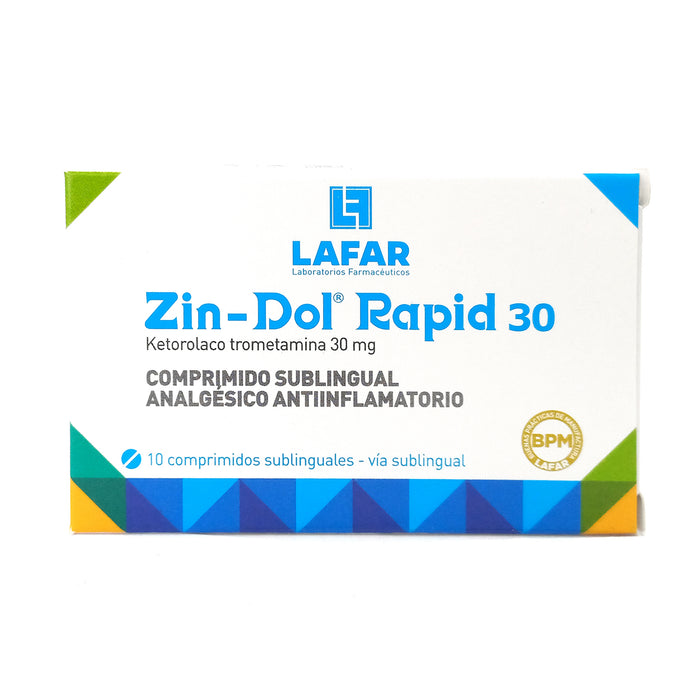 Zin Dol Rapid 30Mg Ketorolaco X Comprimido