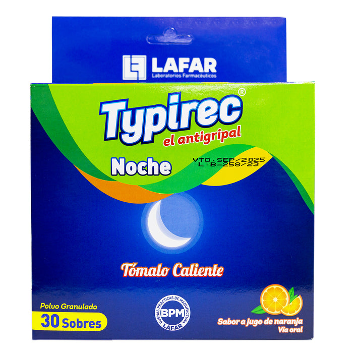 Typirec Noche Antigripal Sabor Naranja X Sobre