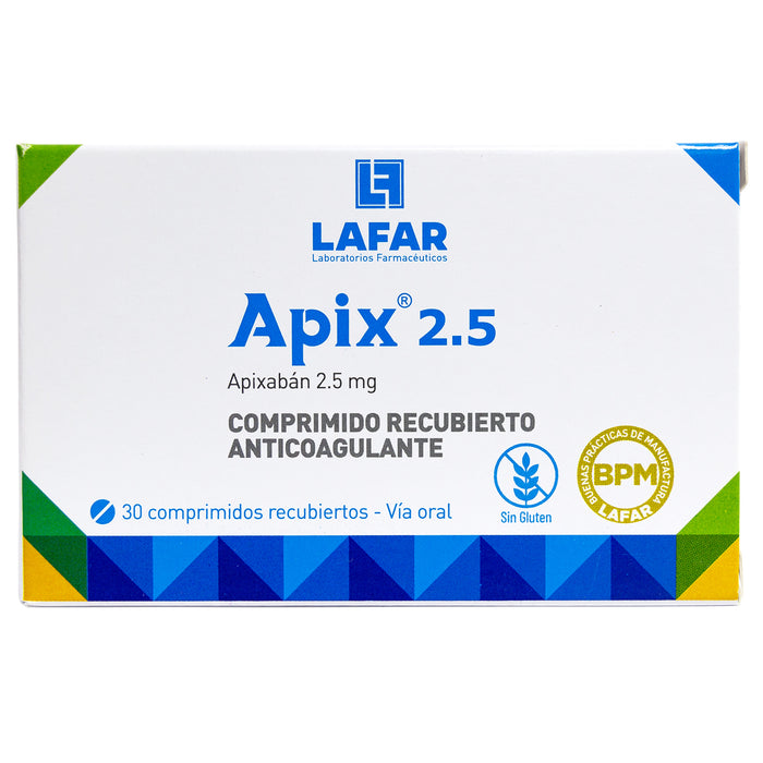 Apix 2.5Mg Apixaban X Comprimidos