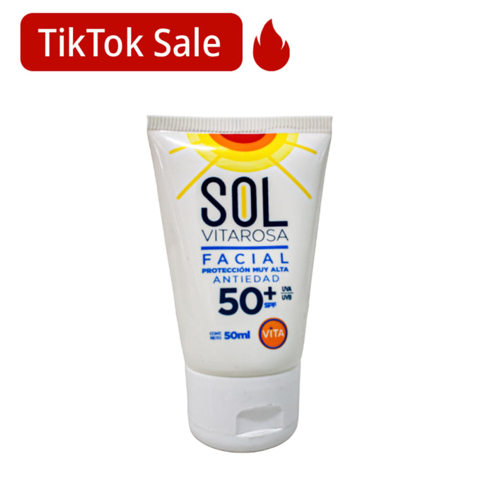 Sol Vitarosa Protector Solar Facial Spf50 Tubo X 50Ml