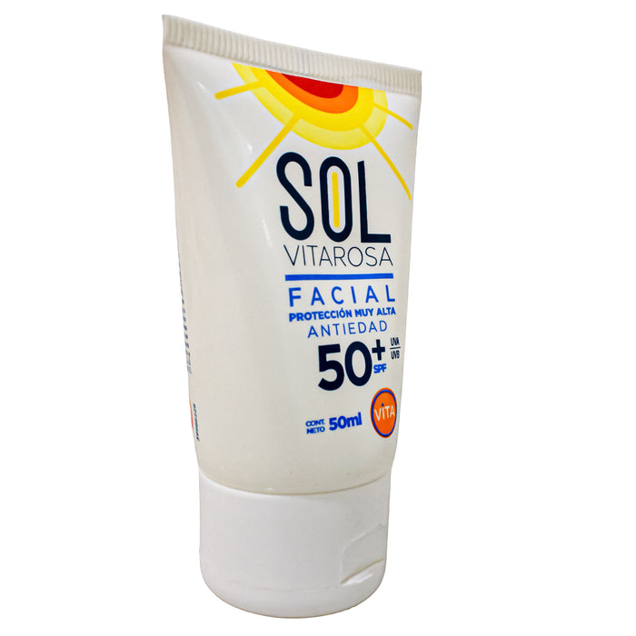 Sol Vitarosa Protector Solar Facial Spf50 Tubo X 50Ml