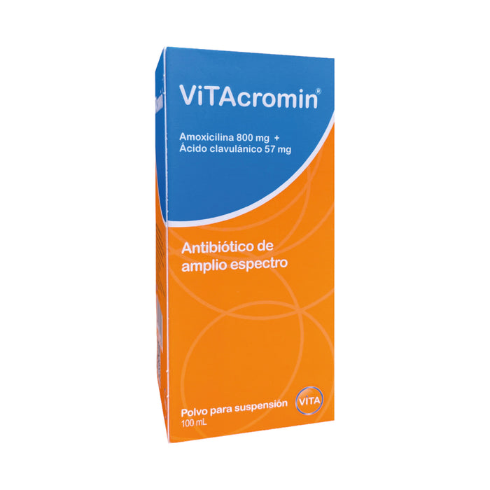 Vitacromin 800 57Mg Amoxicilina Ácido Clavulánico Polvo Para Suspensión X 100Ml