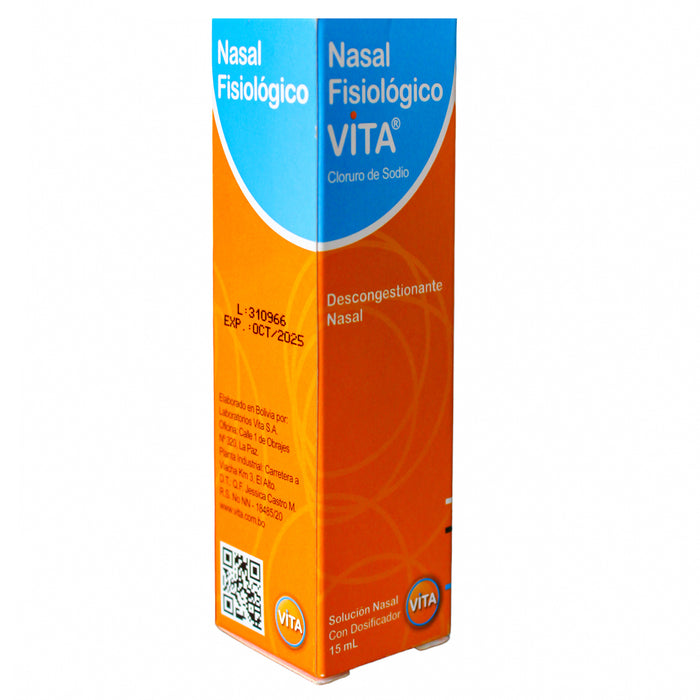 Nasal Fisiologico Vita 0.9% Sol X15ml C Dosif Cl S