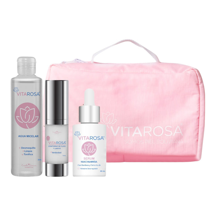 Pack Seborregulador Vitarosa Agua Micelar + Contorno + Serum