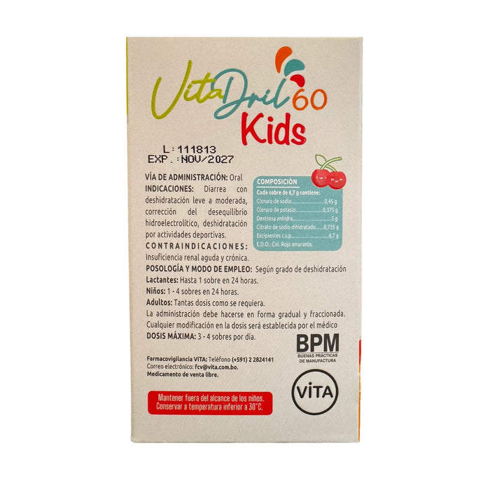 Vitadril 60 Kids Sal De Rehidratación Cherry X Sobre