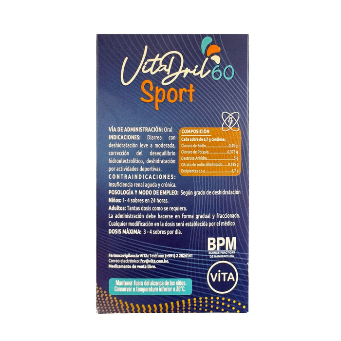 Vitadril 60 Sport Sal De Rehidratación Energy X Sobre