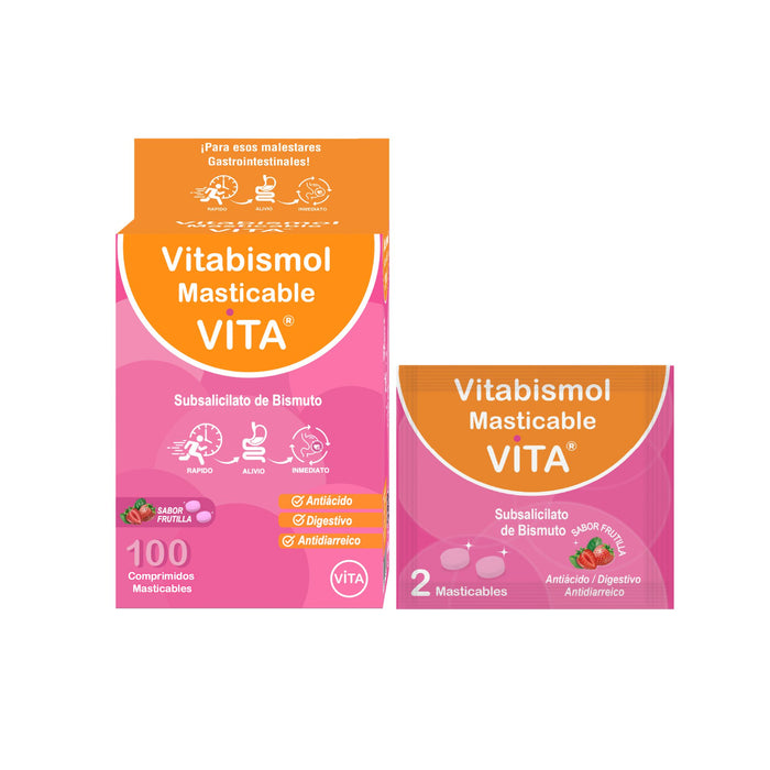 Vitabismol 262.5Mg Bismuto 2 Masticables X Sobre