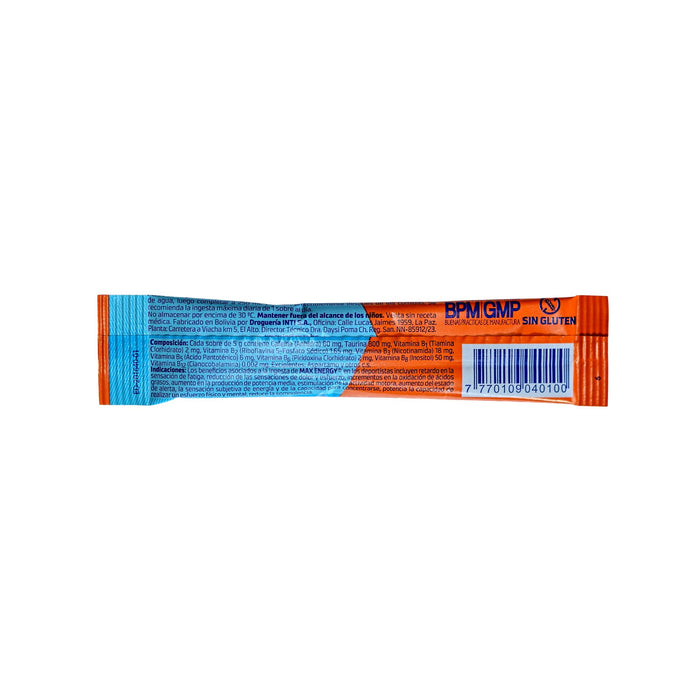 Multivitamínico Max Energy Efervescente Guaraná X Sobre
