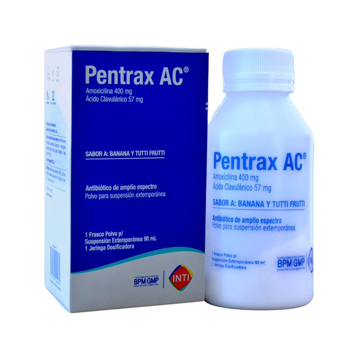 Pentrax Ac Amoxicilina 400Mg Acido Clavulánico 57Mg Suspensión Extemporanea X 90Ml