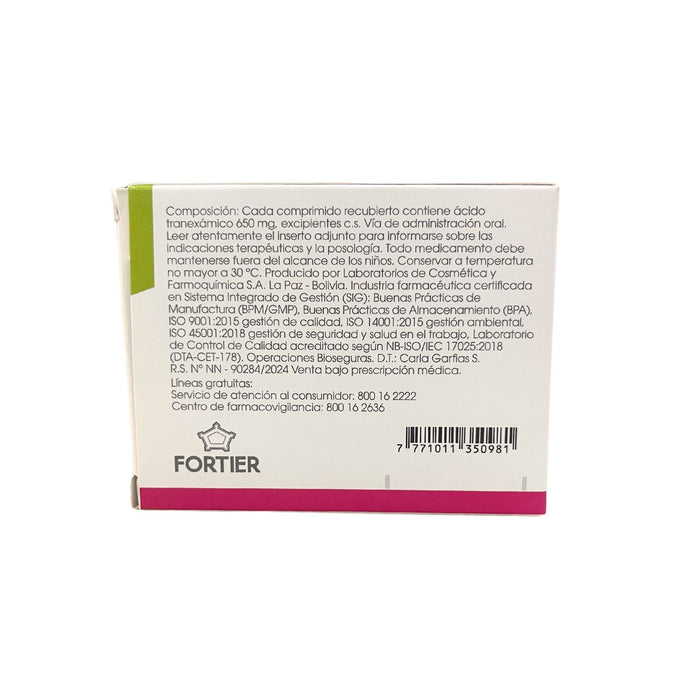 Xamic Acido Tranexamico 650Mg X Comprimido