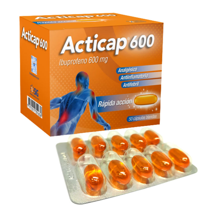 Acticap 600Mg Ibuprofeno X 50 Capsula Blanda