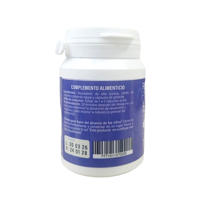 Resveratrol 98% Con Citrato De Magnesio X 72 Cápsulas