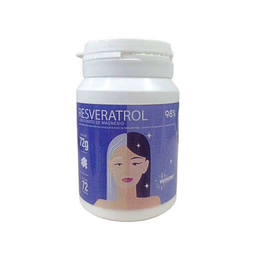 Resveratrol 98% Con Citrato De Magnesio X 72 Cápsulas
