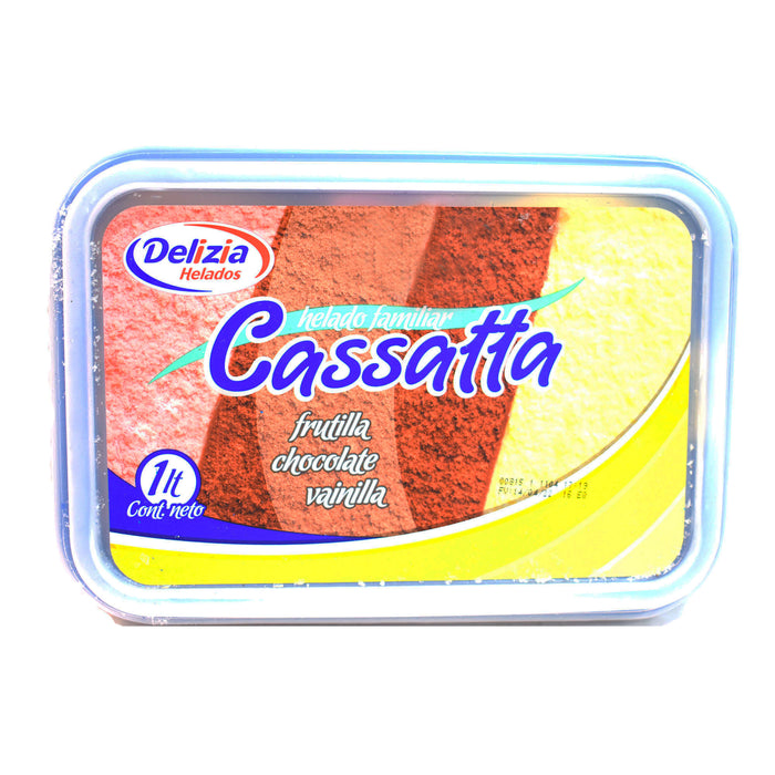 Delizia Helado Cassata Frutilla Chocolate Vainilla X 1 L