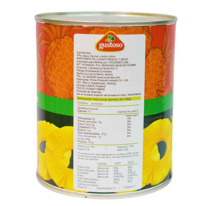 Gustoso Pinas En Almibar X 820G