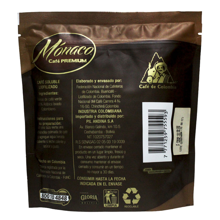 Monaco Cafe Liofilizado Premium Bolsa X 180G